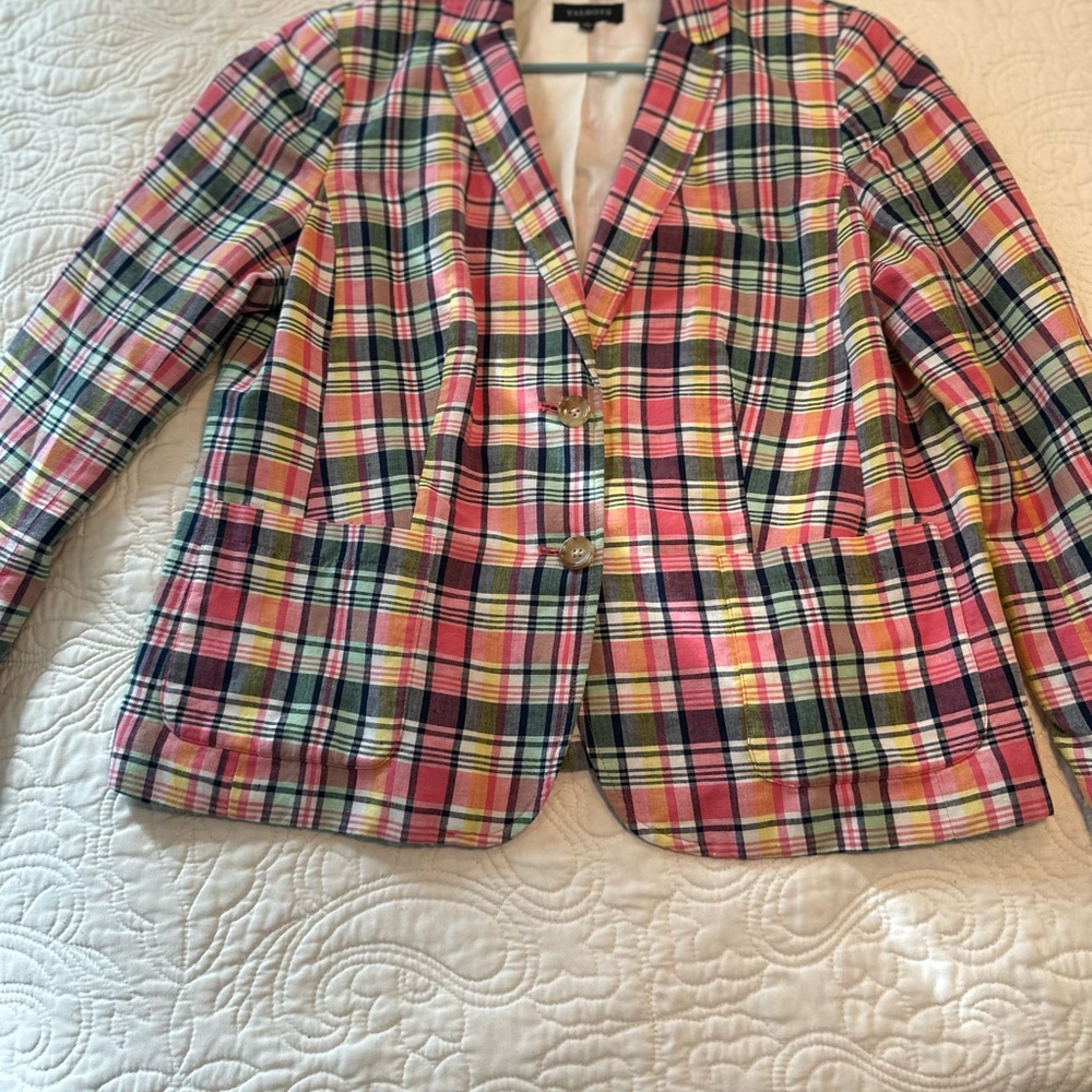 Talbots madras Plaid Jacket - Picture 3 of 6